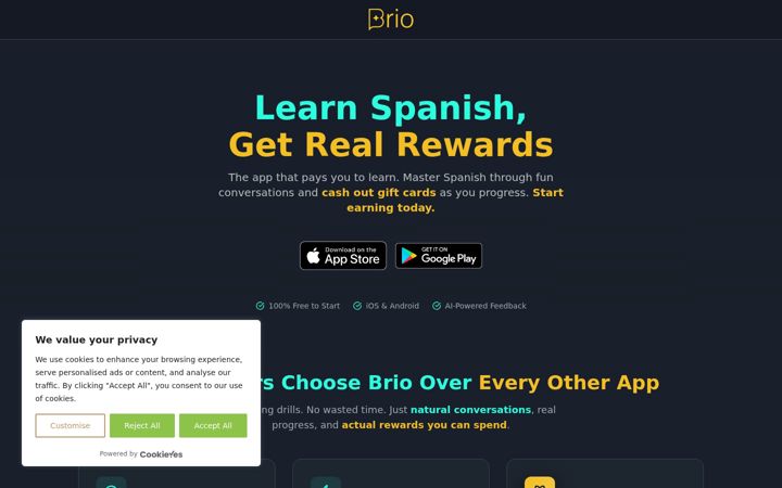 Screenshot of briospeak.com