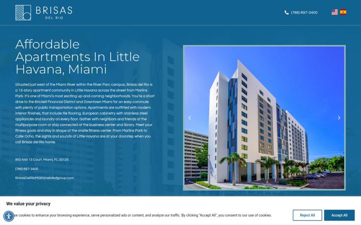 Screenshot of brisasdelriomiami.com