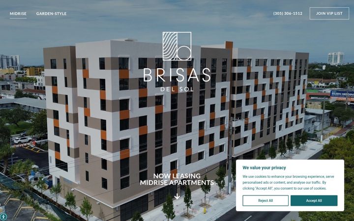 Screenshot of brisasdelsolmiami.com