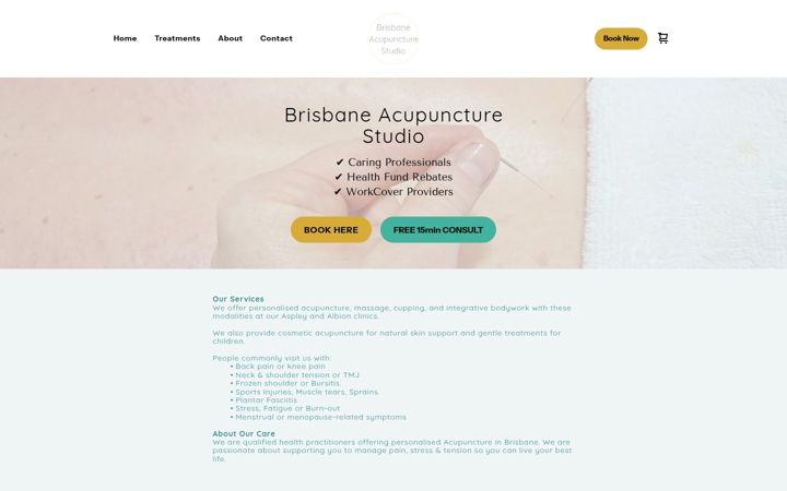 Screenshot of brisbaneacupuncturestudio.com.au