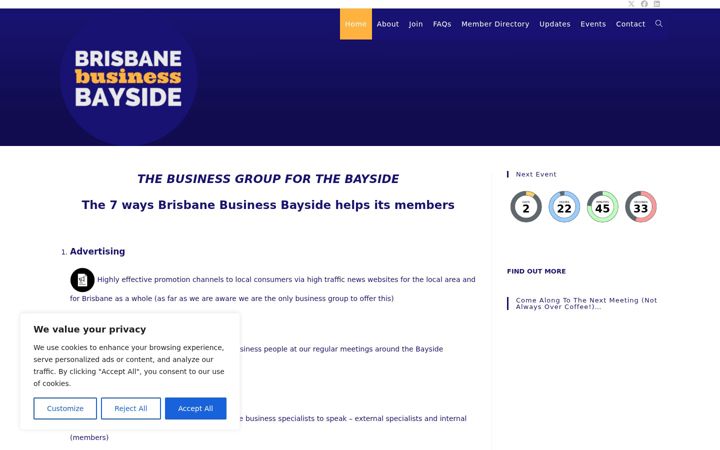 Skærmbillede af brisbanebusinessbayside.au