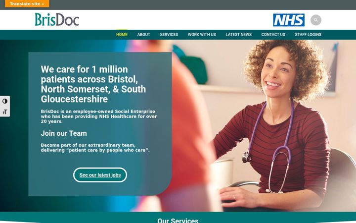 Screenshot of brisdoc.co.uk