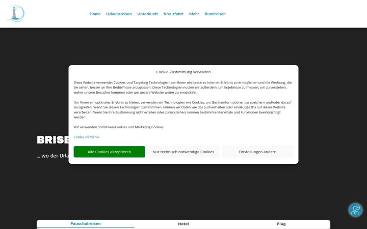 Screenshot of brise-reisebuero.de