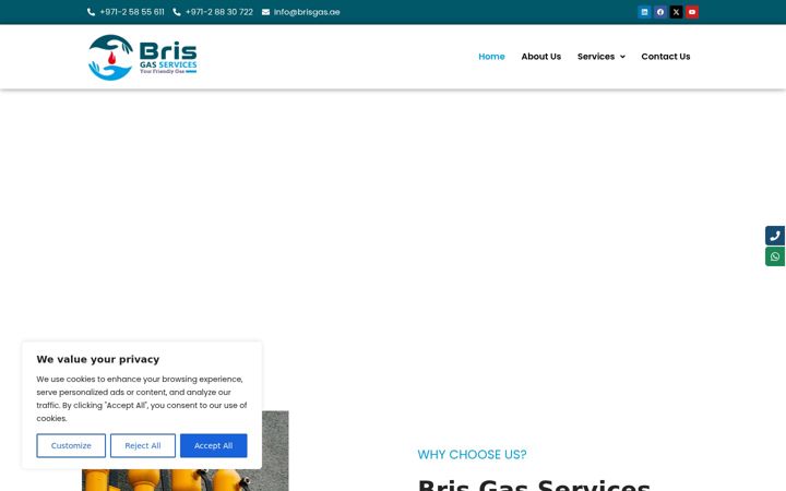 Screenshot of brisgas.ae