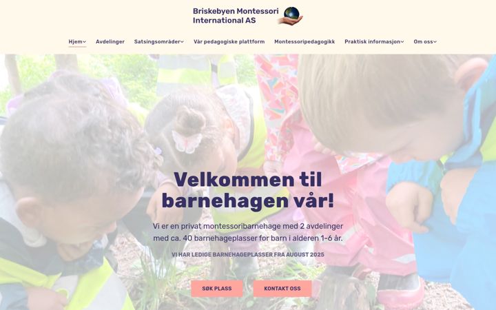 Screenshot of briskebyenmontessori.no
