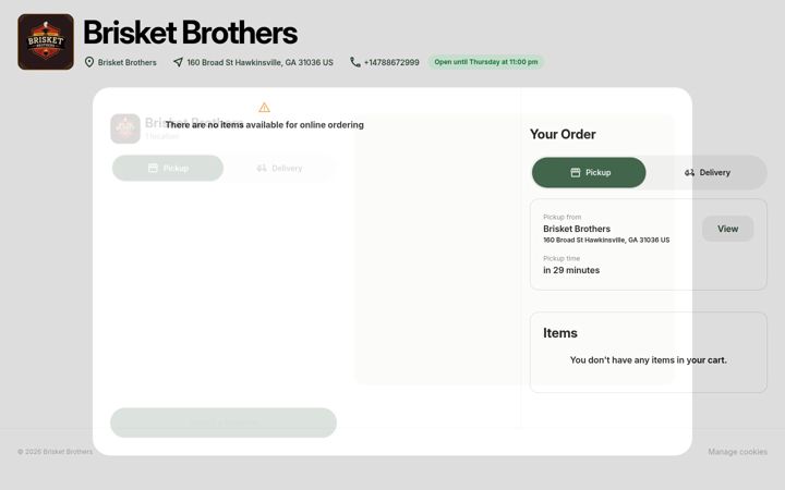 Screenshot of brisket-brothers.square.site
