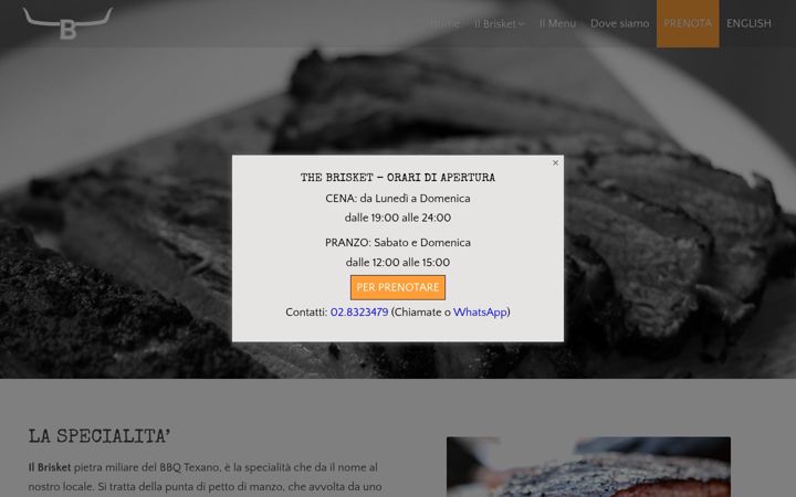 Screenshot van brisketmilano.com