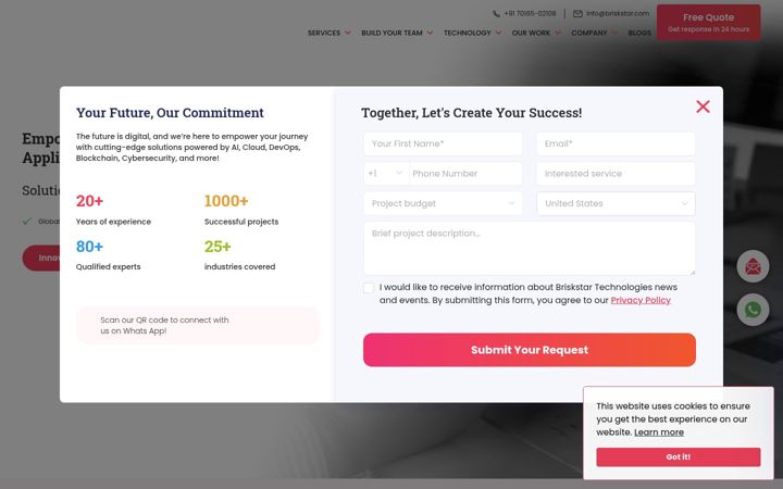 Screenshot of briskstar.com