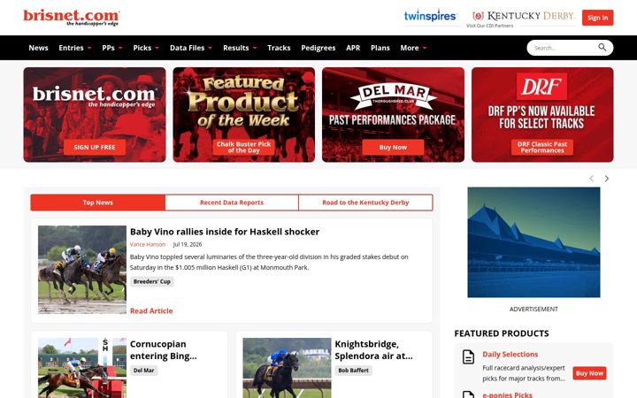 Captura de ecrã de brisnet.com