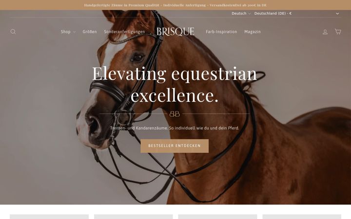 Screenshot of brisque-bridlewear.de