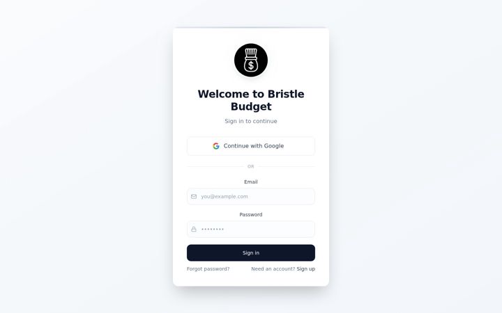 Screenshot of bristlebudget.app