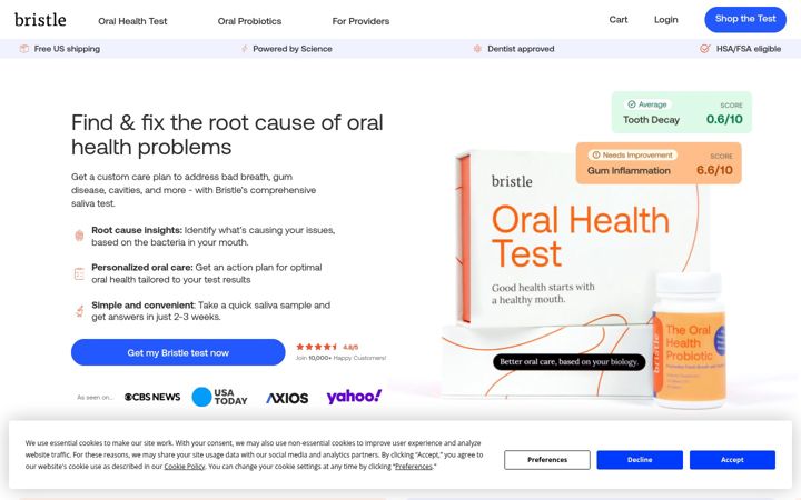 Ekraanipilt saidist bristlehealth.com