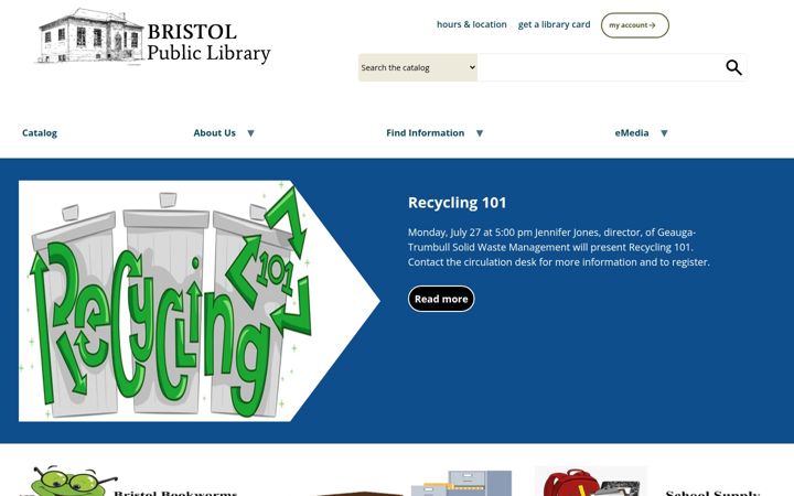 Screenshot of bristol-libraryoh.org