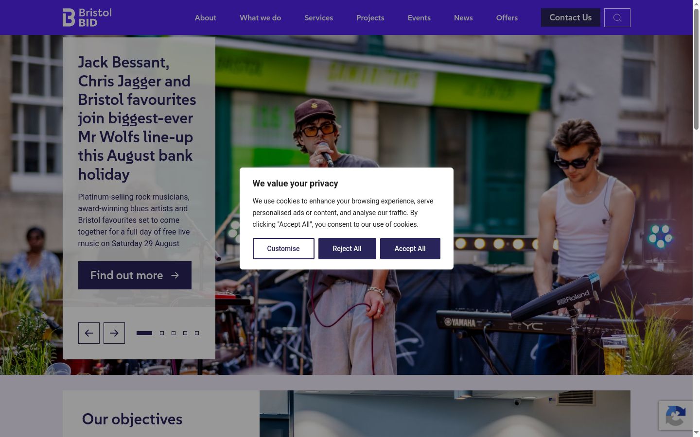 Screenshot del banner di consenso mostrato prima di qualsiasi interazione