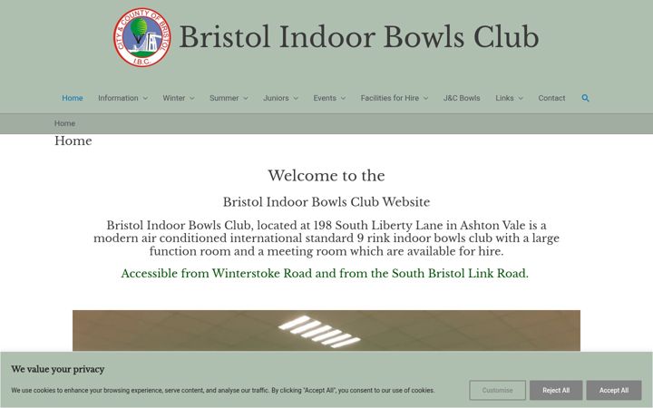 Screenshot ta' bristolindoorbowls.org.uk