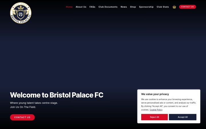 Screenshot of bristolpalacefc.co.uk