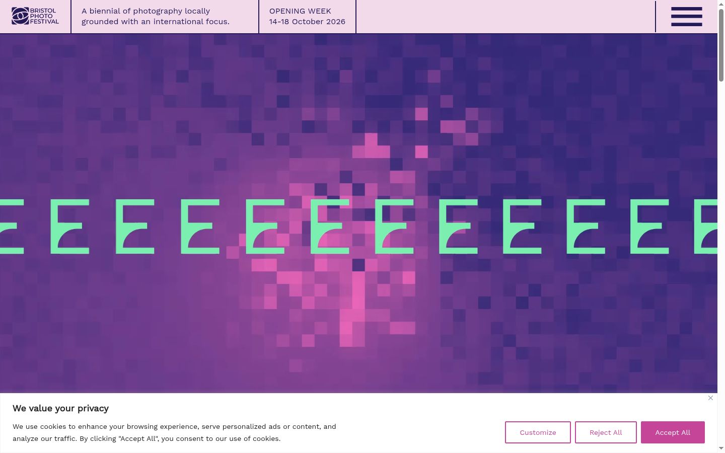 Captura de ecrã do banner de consentimento apresentado antes de qualquer interação