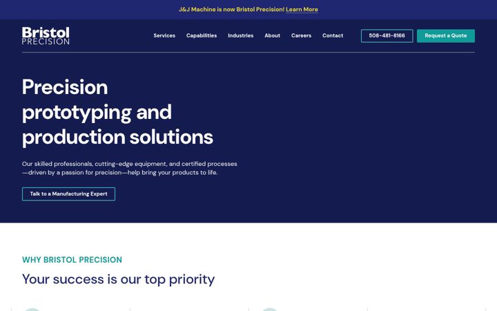 Screenshot of bristolprecision.com