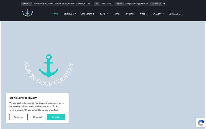 Screenshot of bristolshipyard.co.uk