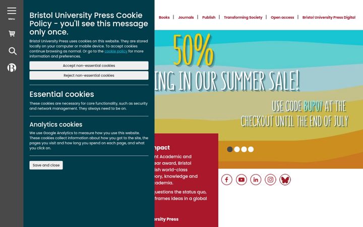 Screenshot of bristoluniversitypress.co.uk