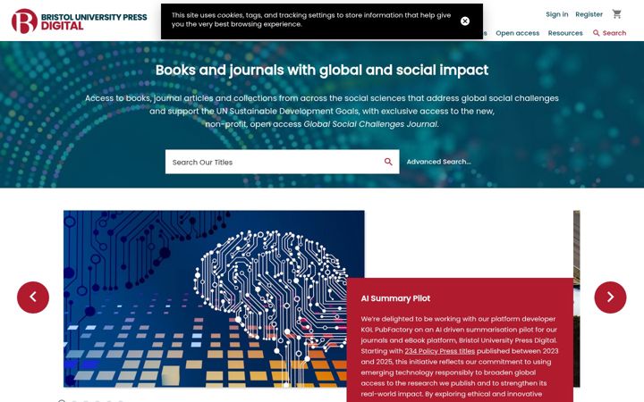 Screenshot of bristoluniversitypressdigital.com
