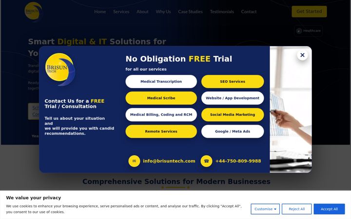 Screenshot of brisuntech.com