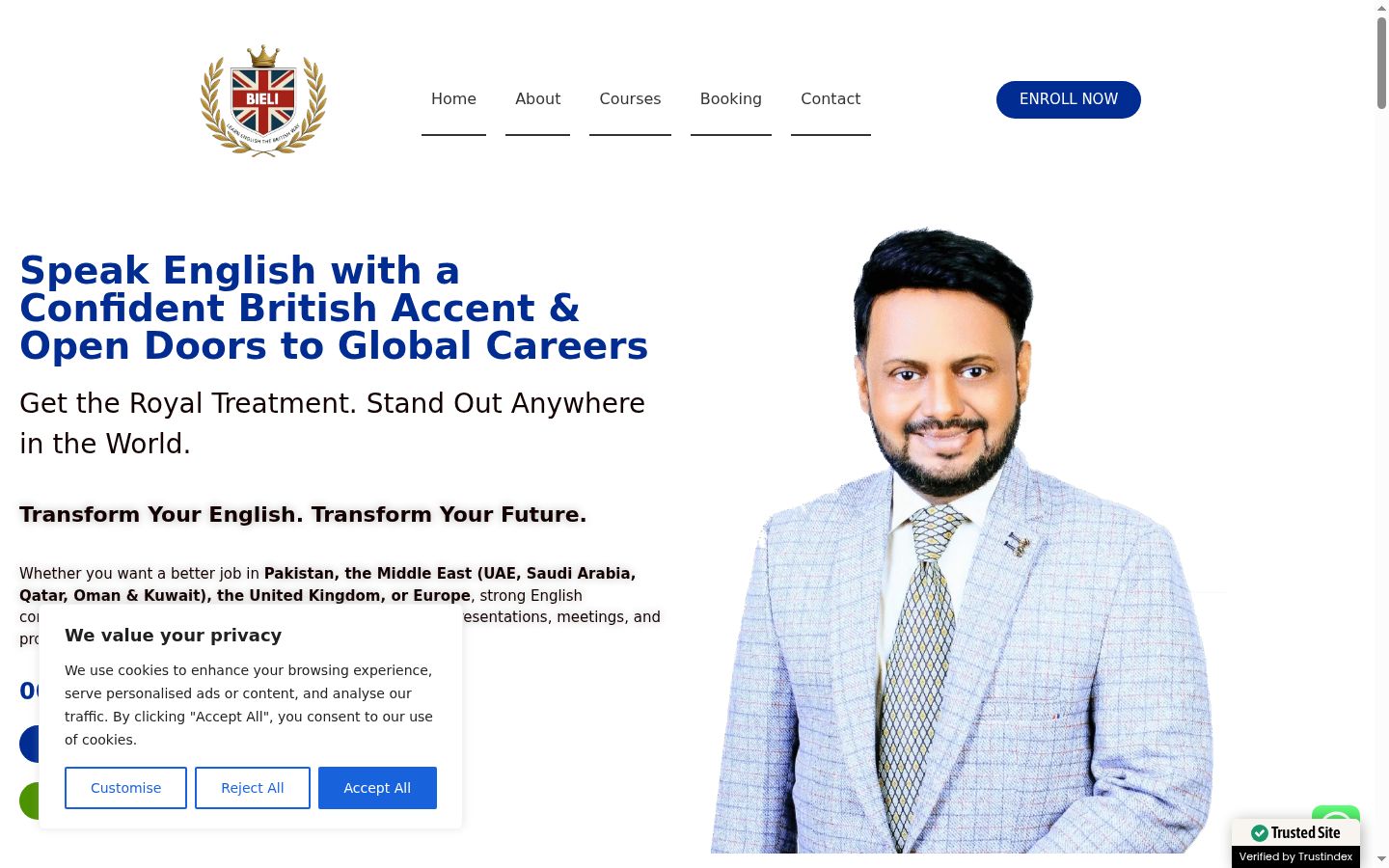 Captura de ecrã do banner de consentimento apresentado antes de qualquer interação