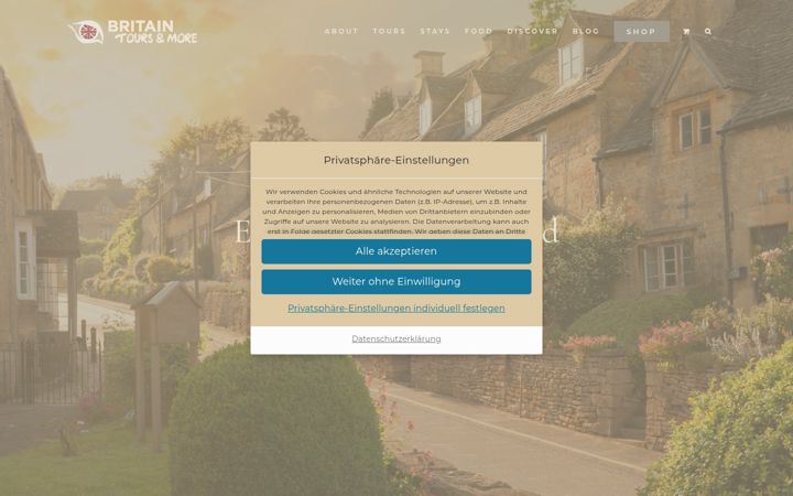 Screenshot of britain-tours.de