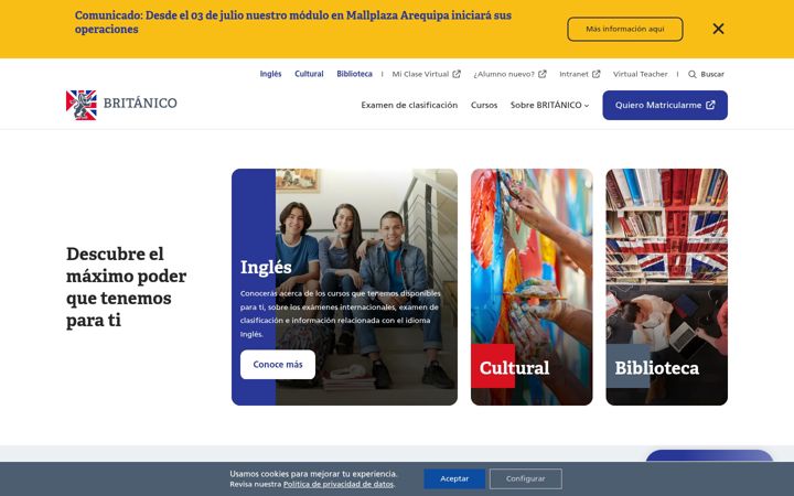 Screenshot of britanico.edu.pe