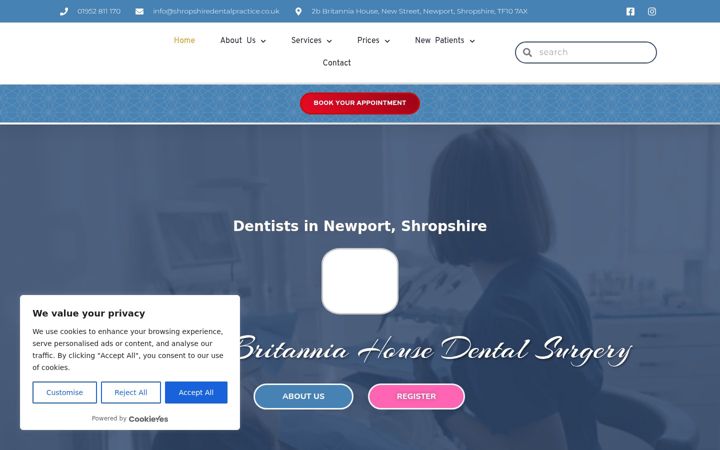 Captura de pantalla de britanniahousedental.co.uk