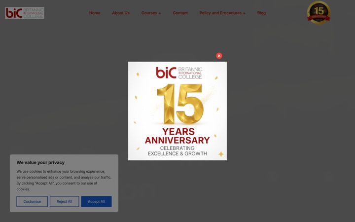 Screenshot of britanniccollege.co.uk