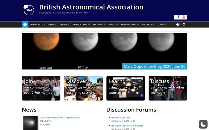 Screenshot of britastro.org