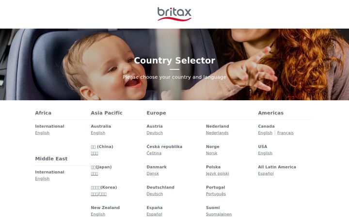 Screenshot of britax.com