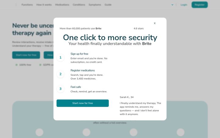 Screenshot of britehealth.com