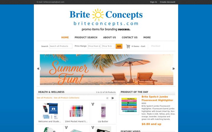 Screenshot of britepromos.com