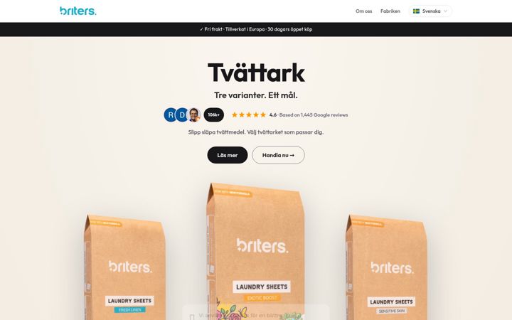 Screenshot of briters.se