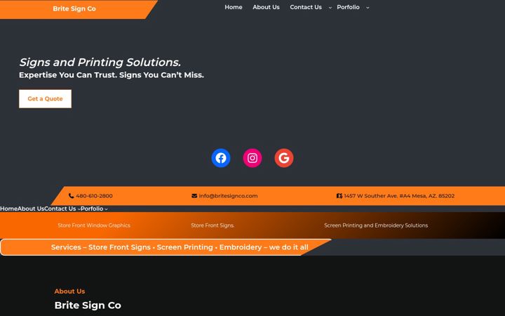Screenshot of britesignco.com