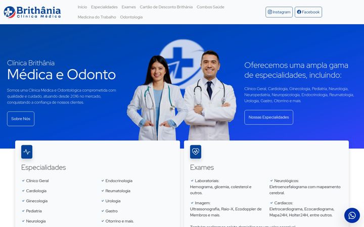 Screenshot of brithaniamedicaeodonto.com.br