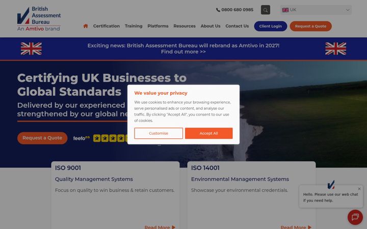 Screenshot of british-assessment.co.uk