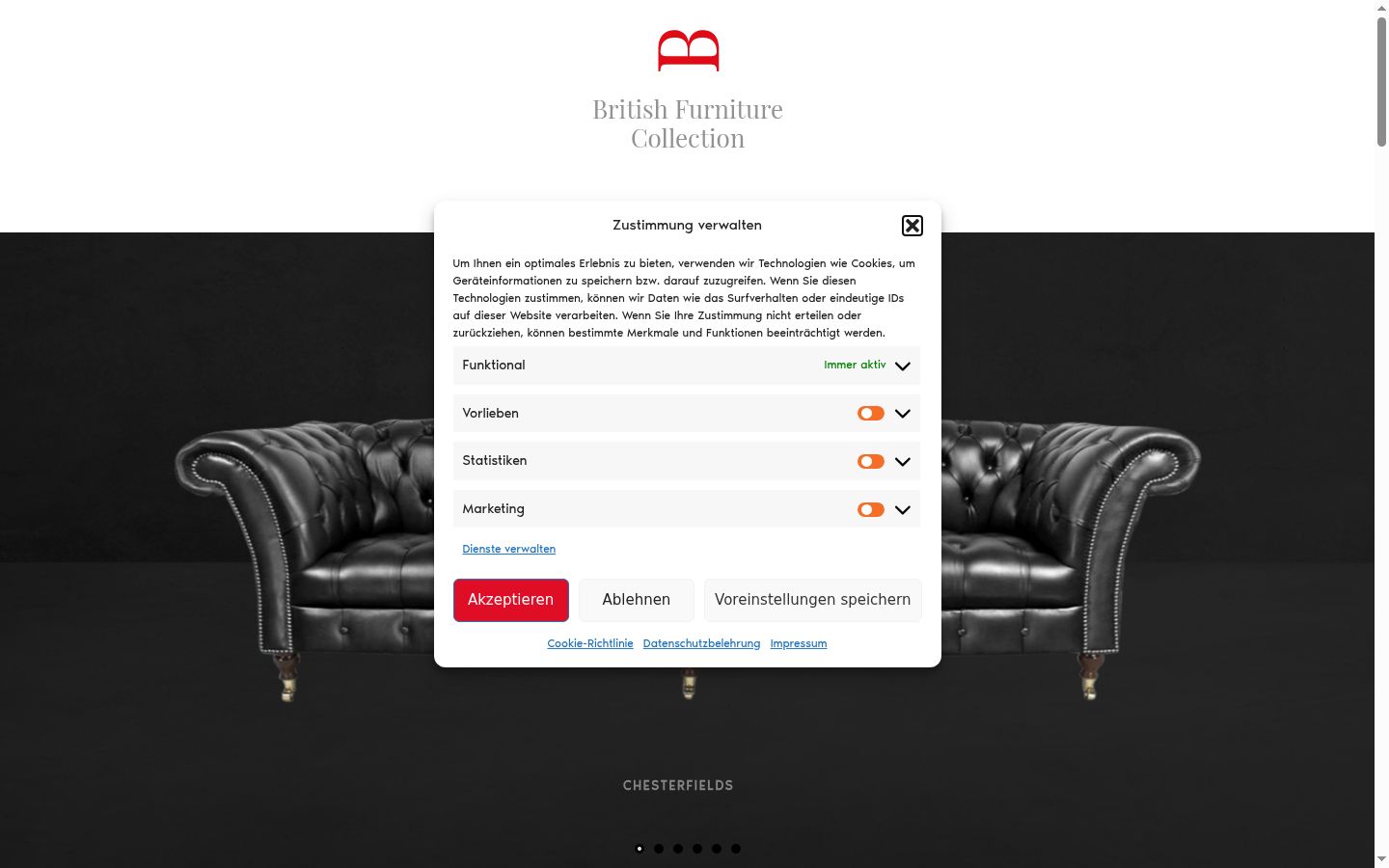 Screenshot of the consent banner shown before any interaction
