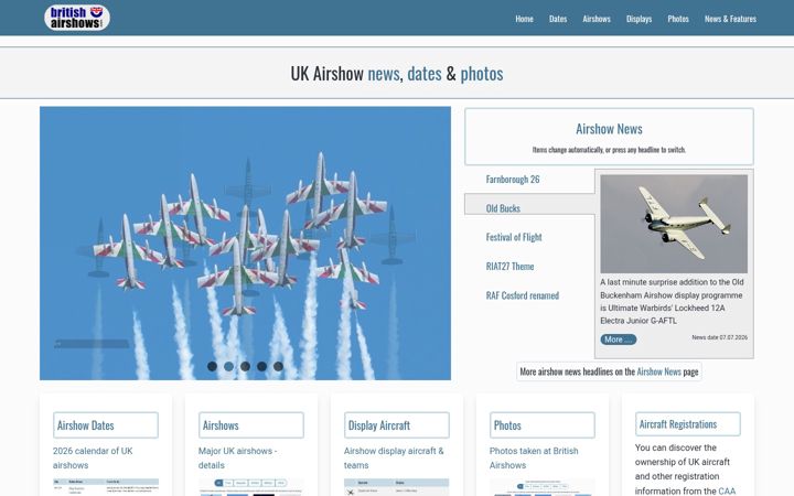 Screenshot of britishairshows.com
