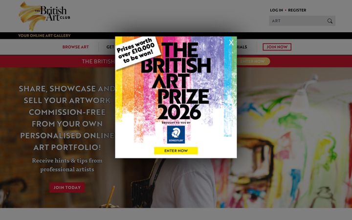 Screenshot of britishartclub.co.uk