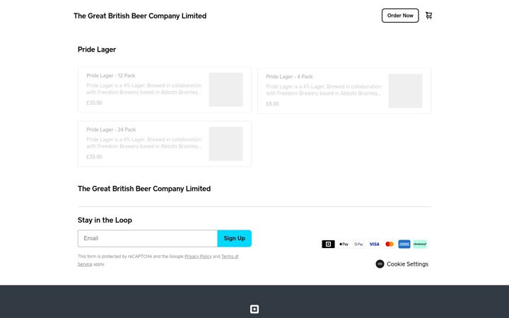 Screenshot ta' britishbeercompany.co.uk