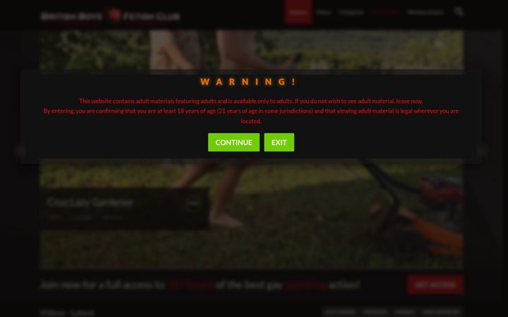 Screenshot of britishboysfetishclub.com
