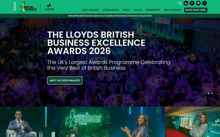 Screenshot of britishbusinessexcellenceawards.co.uk