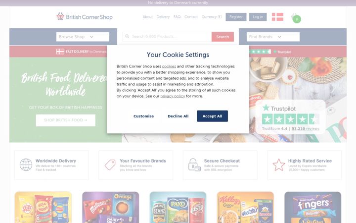 Screenshot of britishcornershop.co.uk