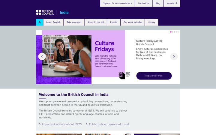 Screenshot di britishcouncil.in