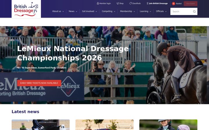 Screenshot of britishdressage.co.uk