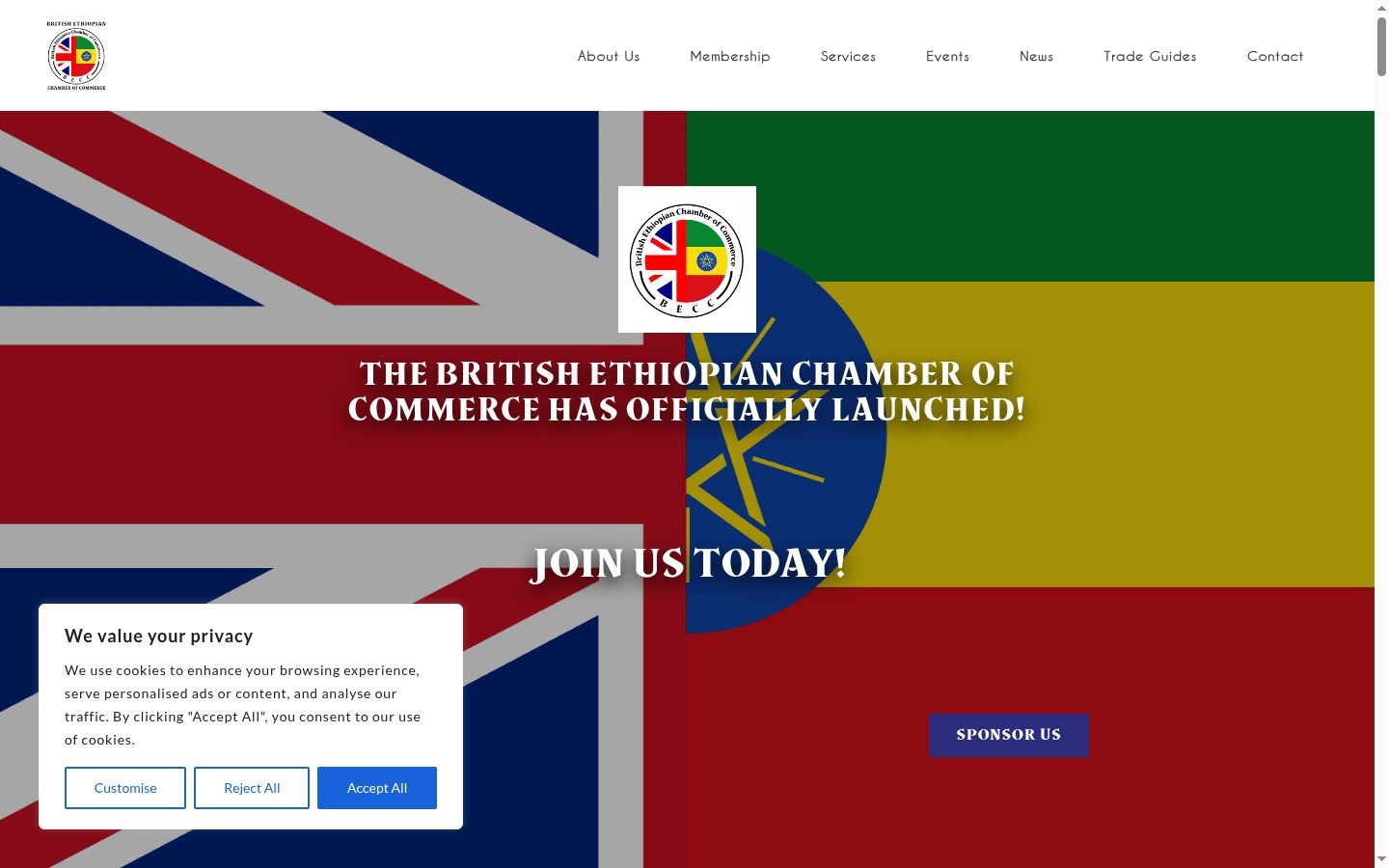 Screenshot of the consent banner shown before any interaction