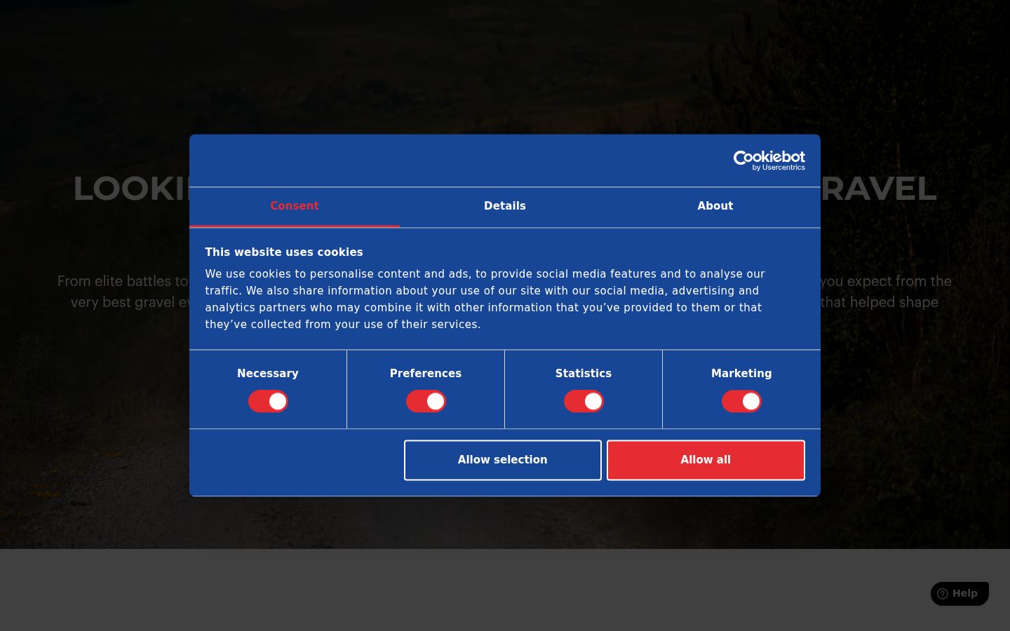 Screenshot of the consent banner shown before any interaction